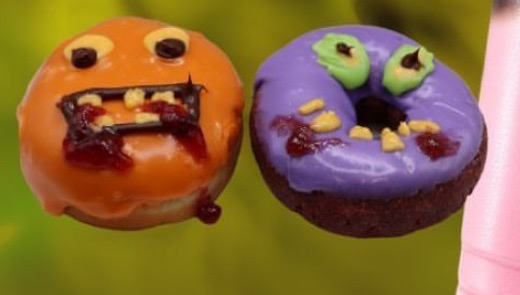 Zombie themed promotional donuts