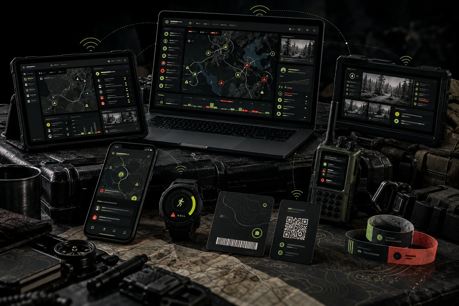 Player, administrator, and web tools arranged as one connected game system