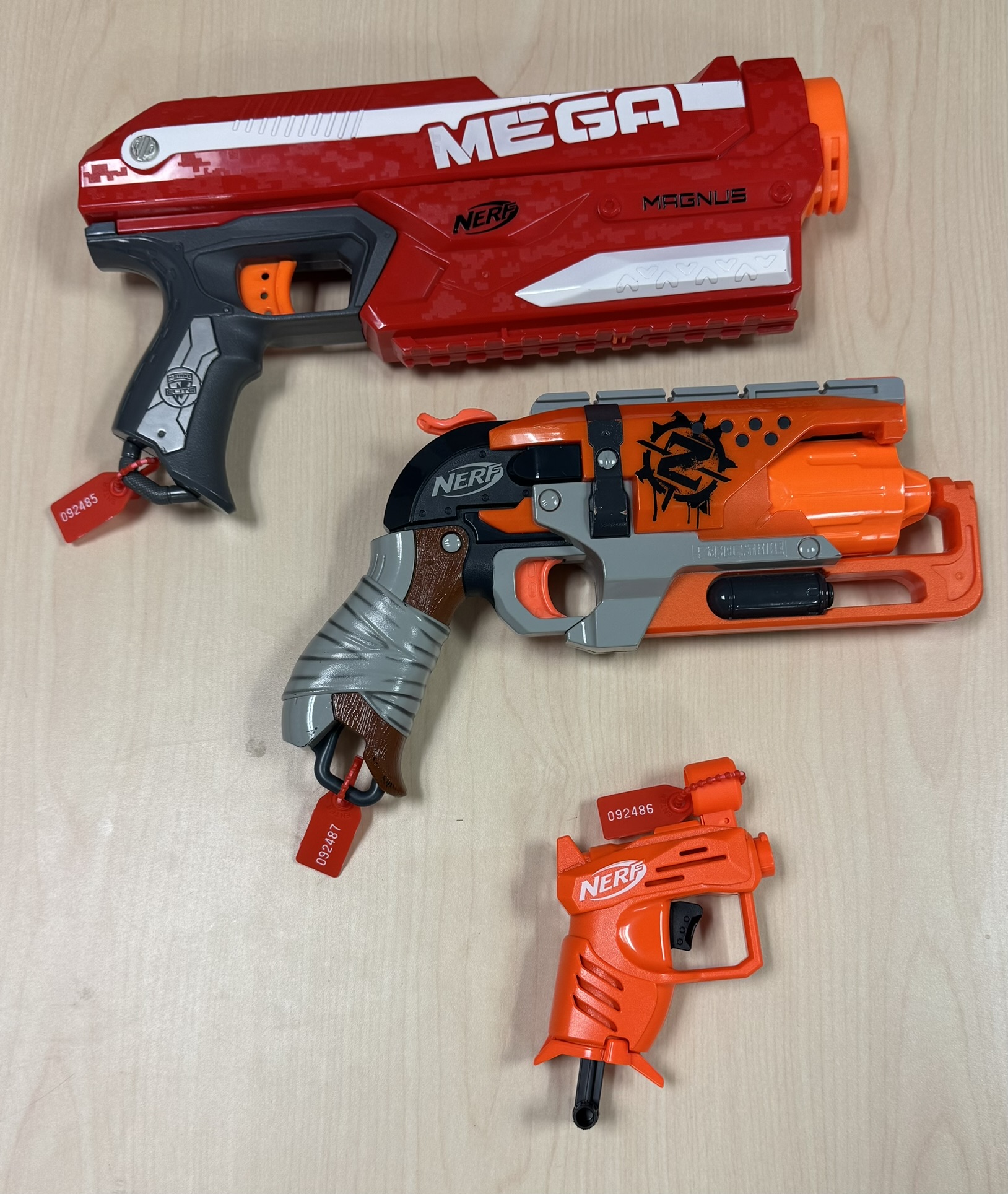 Foam blasters tagged for event safety and identification